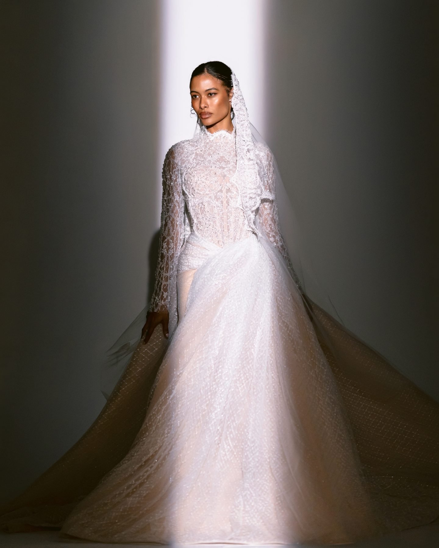 The designer's gown in the studio